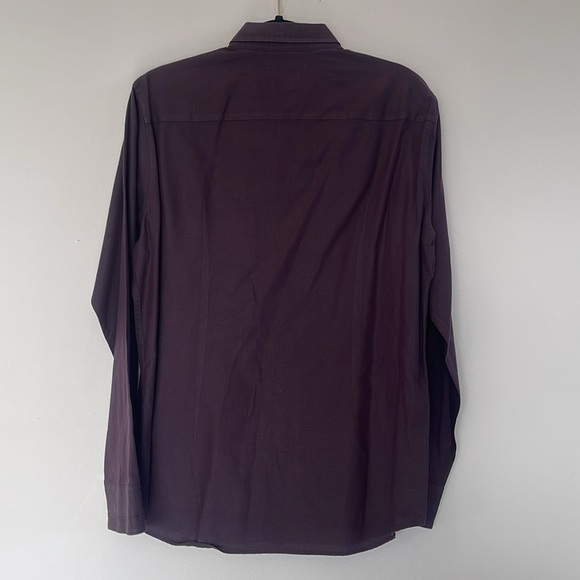 Marc Anthony Slim Fit Burgundy Long Sleeve Shirt - Size M - Picture 2 of 7